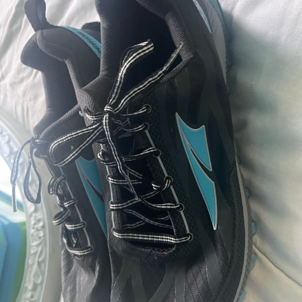 Altra Black and Light Blue Athletic Shoes